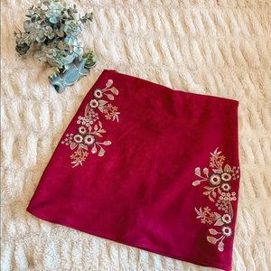 Women’s suede mini skirt